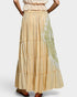 Coral Haze Metallic Stripe Tiered Maxi Skirt