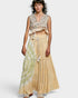 Coral Haze Metallic Stripe Tiered Maxi Skirt