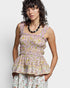Blush & Lemon Floral Smocked Peplum Tank Top