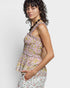 Blush & Lemon Floral Smocked Peplum Tank Top