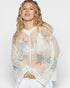 Ivory Star Open Knit Hooded Sweater