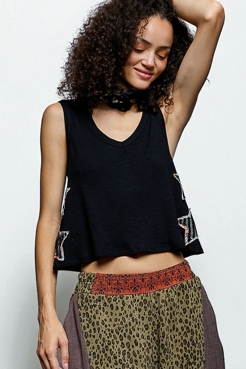 Black Star Patch Tank Top