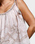 Rose Pink Embroidered Tie Strap Tank