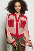 Crimson & Blush Frayed Mesh Hoodie