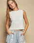 Ivory Sleeveless Cropped Knit Tank