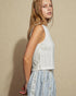 Ivory Sleeveless Cropped Knit Tank