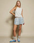 Ivory Sleeveless Cropped Knit Tank