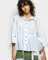 Off White Polka Dot Cotton Peplum Top