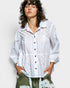Off White Polka Dot Cotton Peplum Top