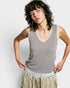 Heather Gray Ribbed Contrast Trim Tank Top