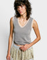Heather Gray Ribbed Contrast Trim Tank Top