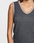 Charcoal Ribbed Contrast Trim Tank Top