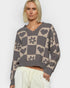 Charcoal Checkered Heart Sweater
