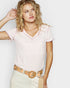 Blush Contrast Stitch V-Neck Tee