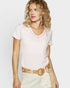 Blush Contrast Stitch V-Neck Tee
