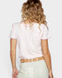 Blush Contrast Stitch V-Neck Tee