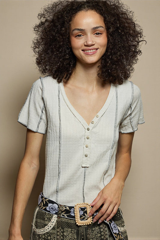 Meadow Ribbed Henley Tee