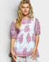 Ivory & Pink Floral Cotton Babydoll Top