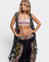 Black Open Front Crochet Vest