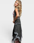 Black Open Front Crochet Vest