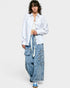 Off White Cotton Button Down Shirt
