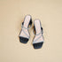 Black Rhinestone Strap Block Heel Sandals