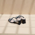 Black Rhinestone Strap Block Heel Sandals