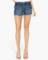 Dark Wash High-Rise Denim Cargo Shorts