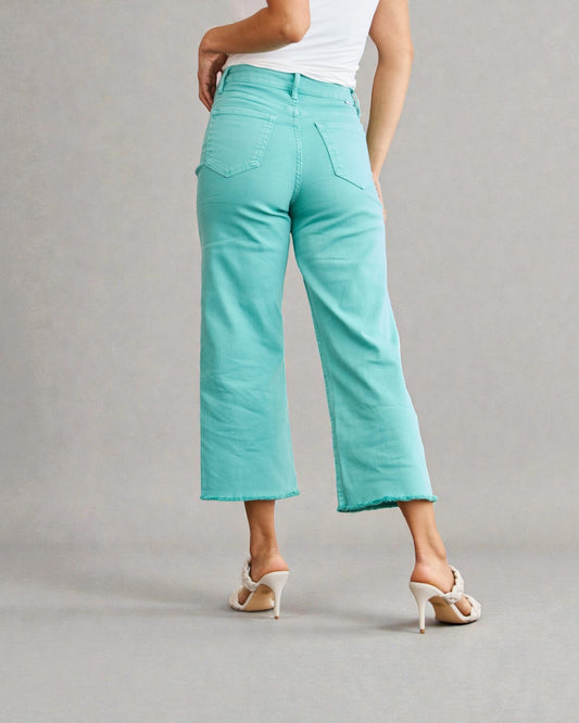Aqua High Rise Cropped Wide Leg Jeans