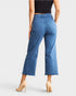 Jean court taille haute avec ourlet brut et effet gainant du ventre en ardoise bleue