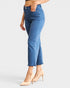 Jean court taille haute avec ourlet brut et effet gainant du ventre en ardoise bleue