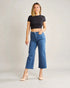 Mid Wash Cropped Wide Leg Jeans