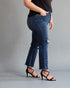 Dark Wash Distressed Straight Jeans