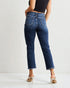Dark Wash Distressed Straight Jeans