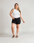 Black High Rise Denim Shorts