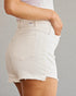 Ivory High Rise Denim Shorts