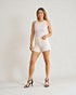 Ivory High Rise Denim Shorts