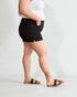 Black High Rise Denim Shorts