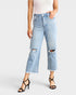 Light Wash High Rise Tummy Control Crop Jeans