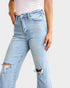 Light Wash High Rise Tummy Control Crop Jeans