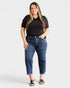 Dark Wash High Rise Tummy Control Crop Jeans