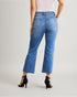 Medium Wash High Rise Cropped Flare Jeans