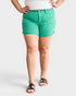 Short en jean taille haute avec ourlet brut et contrôle du ventre en couleur Caraïbes