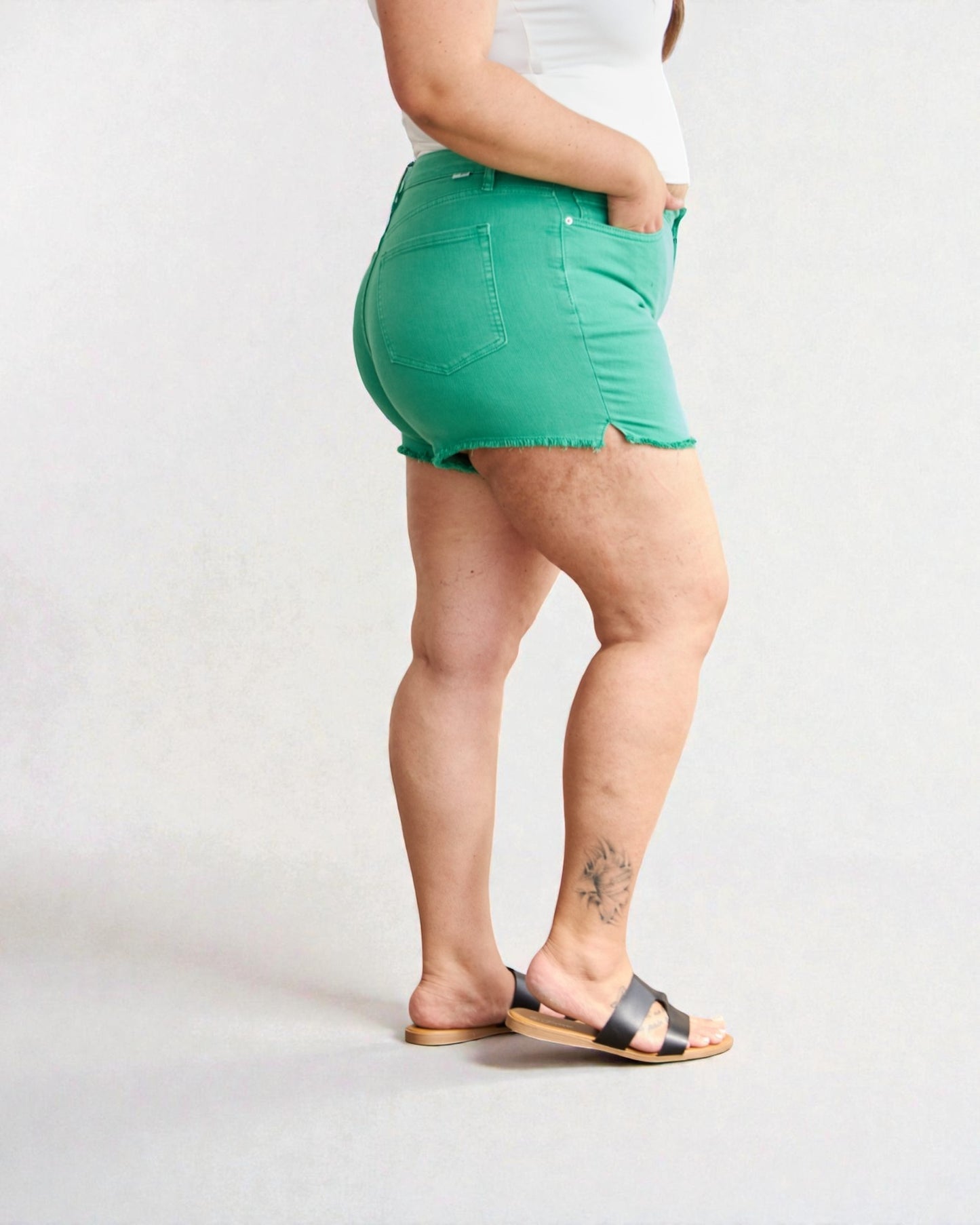 Aqua High Rise Denim Shorts