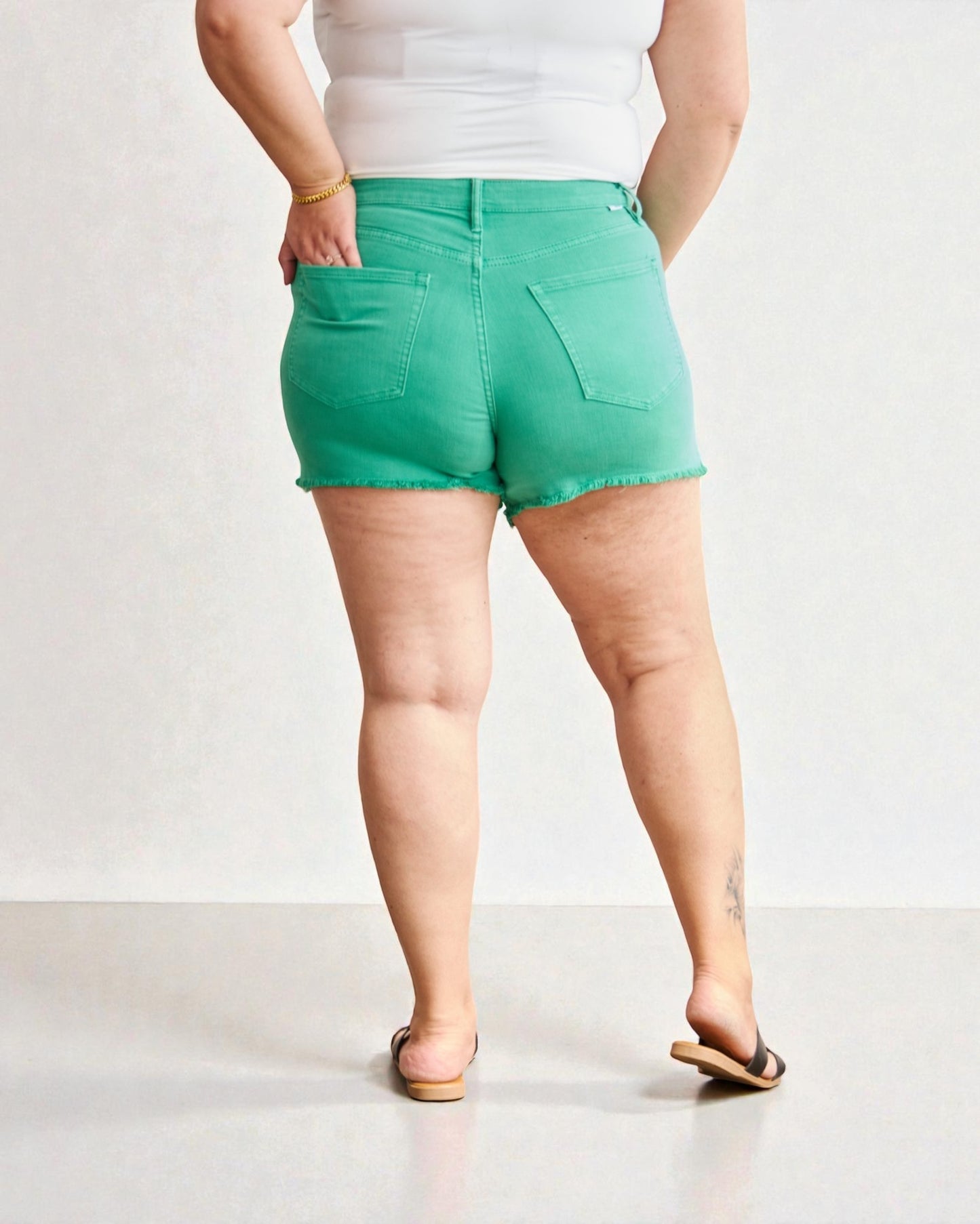 Aqua High Rise Denim Shorts