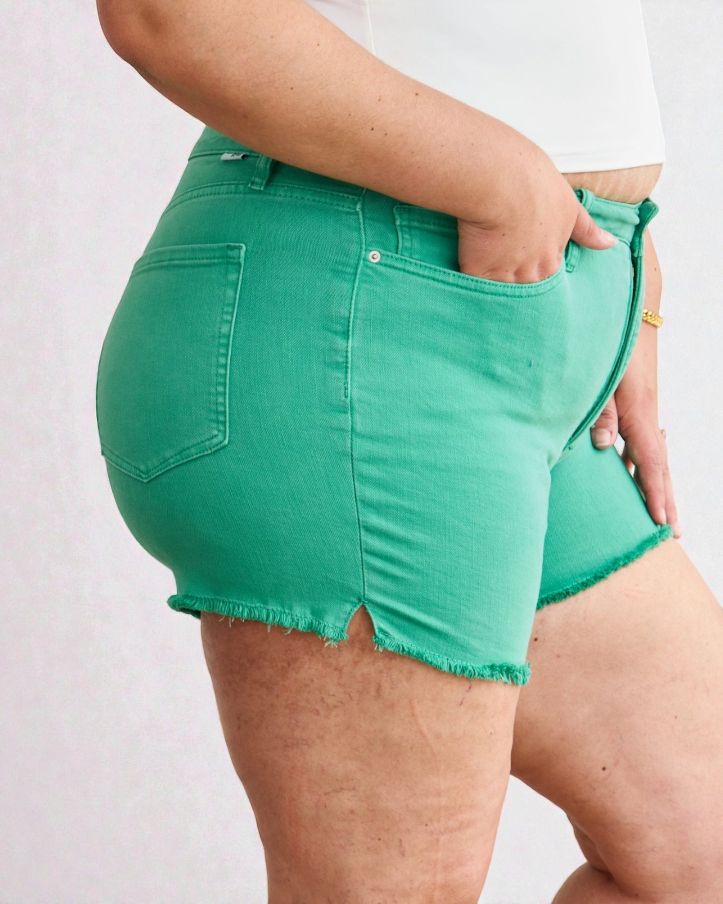 Aqua High Rise Denim Shorts