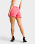 Short en jean taille haute avec ourlet brut et effet gainant du ventre en corail sucre