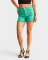 Short en jean taille haute avec ourlet brut et contrôle du ventre en couleur Caraïbes
