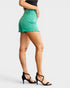 Short en jean taille haute avec ourlet brut et contrôle du ventre en couleur Caraïbes