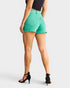 Short en jean taille haute avec ourlet brut et contrôle du ventre en couleur Caraïbes